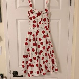 Pre owned women’s vintage pinup style dress with cherry print